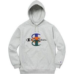 Supreme x Champion Stacked C Hooded Sweatshirt - Heather Grey - M